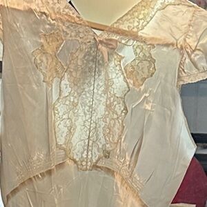 Elegant Cream Lace Nightgown
